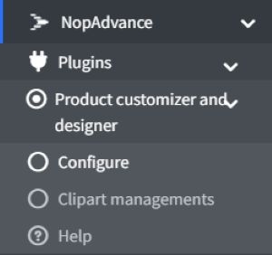 product customizer and designer plugin navigation menu